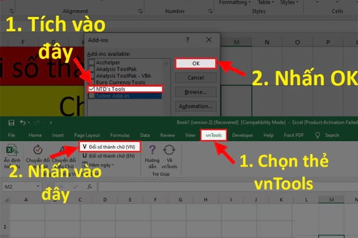 Làm thế nào để chuyển đổi số thành chữ trong Excel?